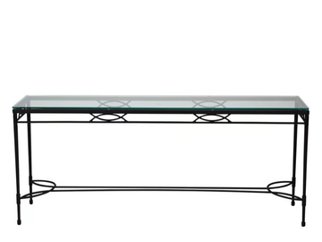 AMALFI - Rectangular Glass and Stainless Steel console table by JANUS et Cie - view 3